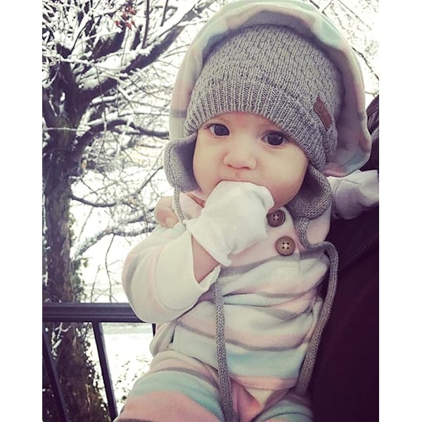 Unisex Baby Beanie Babylue Søt Bjørn Småbarn Ørelapp Beanie Varm for Høst Vinter