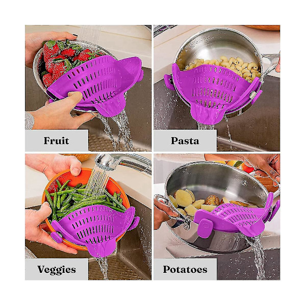Kit Bred Mund Filter Gryde Side Afløb Stop Pande Og Pasta Filter - Justerbar Til Gryder, Pander