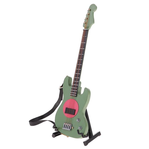 20 cm Miniatur Elektrisk Basguitar Model i Træ