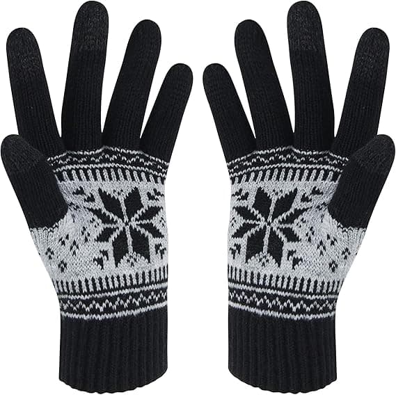 Vinter Touch Screen Sne Blomst Hold Varme Handsker