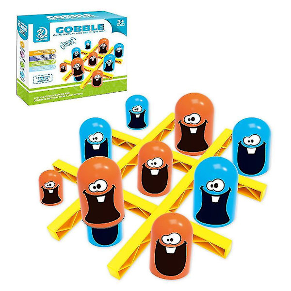 Tic-tac-toe Big Eat Small Gobble -lautapeli, vanhemman ja lapsen vuorovaikutteinen C
