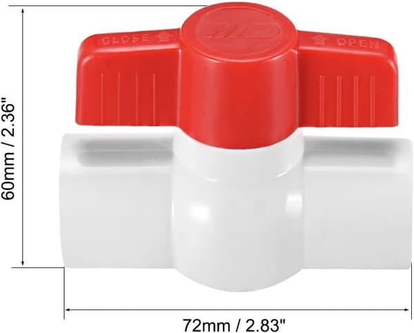 20mm PVC Kugleventil til Vandforsyningsrør, Slipforbindelse