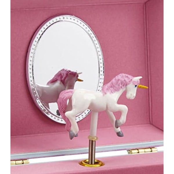 Yksisarvinen korurasia lahjat - Tyttöjen korurasia ulosvedettävällä laatikolla, glitter sateenkaari lasten korurasia kauniilla uneksija melodialla Rainbow Unicorn