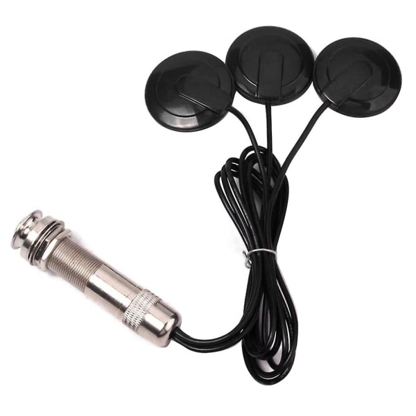 Guitar Pickup Piezo Kontakt Mikrofon Pickup 3 Transducer Pickup System Til Akustisk 6,35mm (sort