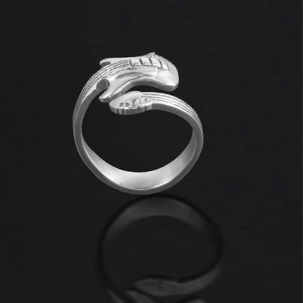 Ring, Silverring för män - Stilren gitarrinspirerad design - Perfekt herrtillbehör Herrringar Gitarrtillbehör Ringar Män