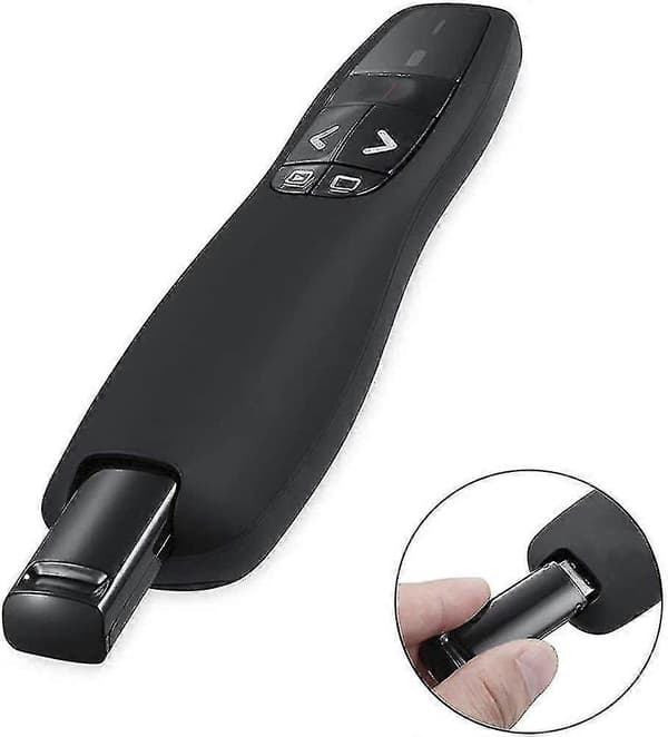 Trådlös Presentatör, Presentatörspekare, Hyperlänk, Volymkontroll, USB
