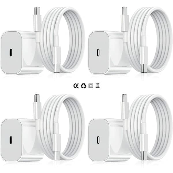 iPhone Oplader - Hurtig Oplader - Adapter + Kabel 20W USB-C Hvid 4-Pak iPhone（NT） 4-Pak iPhone 4-Pak iPhone 4-Pak iPhone 4-Pack iPhone