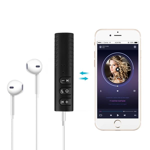 Trådløs Bluetooth-musik til AUX: Enkel og problemfri forbindelse sort