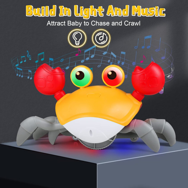 Vältä automaattisesti esteitä ryömimässä rapujen leluilla musiikin ja valon avulla Orange 1pcs