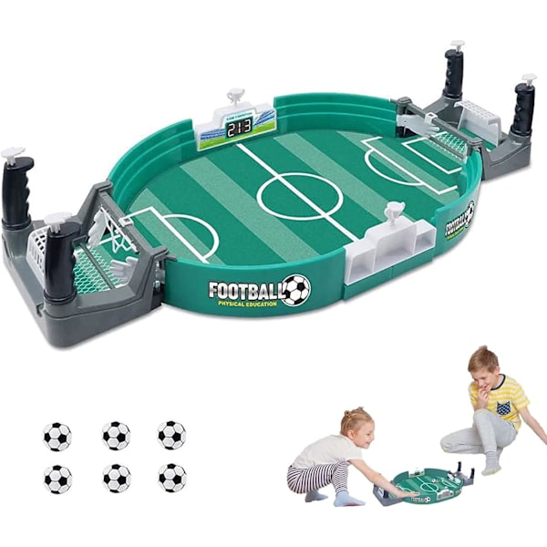 Mini fotbollsspel, bordfotbollsspel med 6 fotbollar, interaktivt fotbollsspel för barn och vuxna, födelsedagspresent (stor)