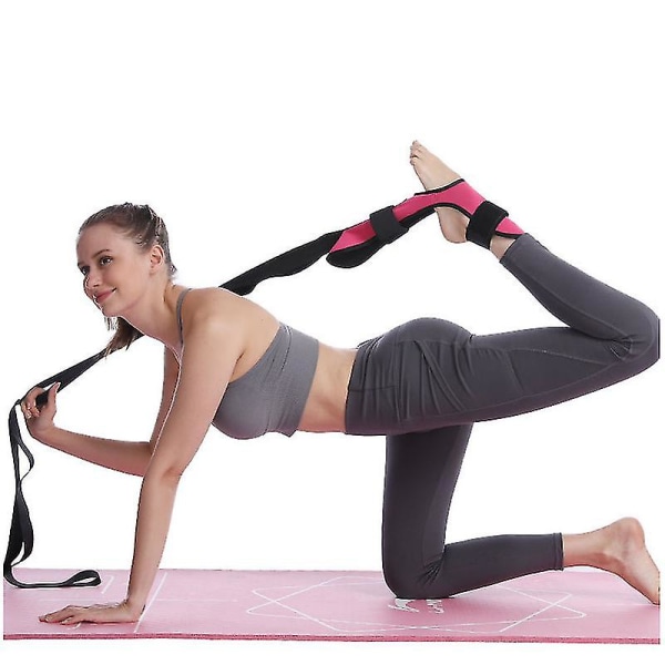 Yoga Stretching Belt, Fod- og benstrækningsbånd, Ankelligamentstrækningsbånd Sort