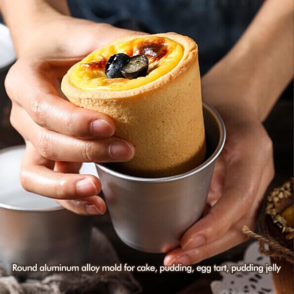 10 stykker puddingformer for baking, minialuminiumsformer for DIY-matlaging Puddingkopper Eggeterteform Muffinscupcake