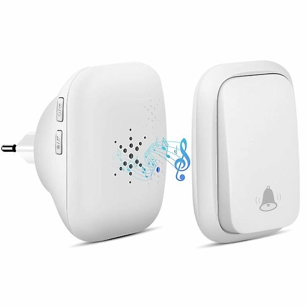 Battery-free Wireless Doorbell, Plug-in Wireless Waterproof Hy