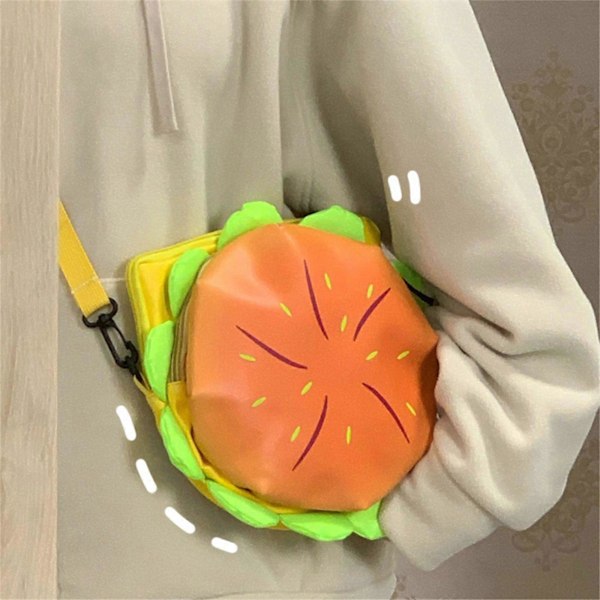Dam Crossbody Väska Oxford Tyg Axelväska Flickor Tecknad Hamburgare Messenger Väska Söt Shopping Dejtingväska för Skolan single package