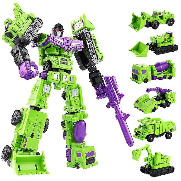 Transformed Constructicon Devastator Set 6 I 1 Legetøj - Green