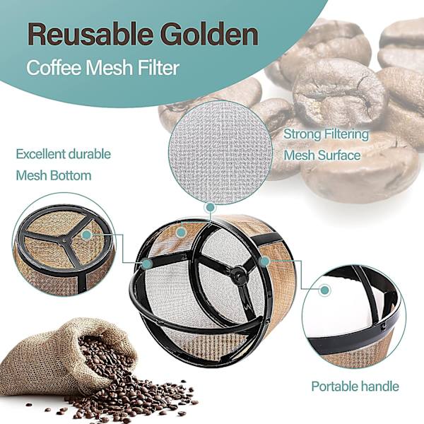 Genanvendeligt Kaffefilter, 4 Kopper Kurv Kaffefiltre Udskiftning Kaffefilter Permanent Filter Kaffe Udskiftning Kaffefilter