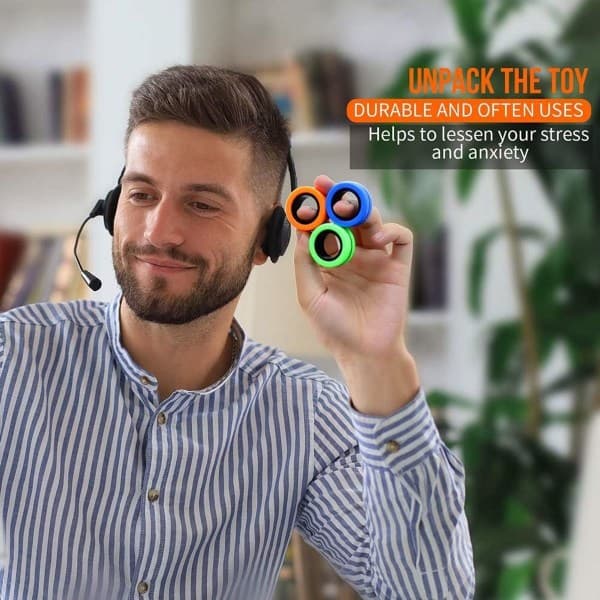 Magnetiska ringar Fidget Leksaker - Stresslindring och dekompression KLB
