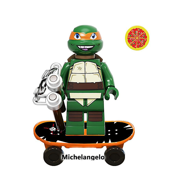 12 stk. Teenage Mutant Ninja Turtles Serie Raphael Leonardo Michaelangelo Donatello Minifigur Mini Samlet Byggeklods Legetøj Børn Gave