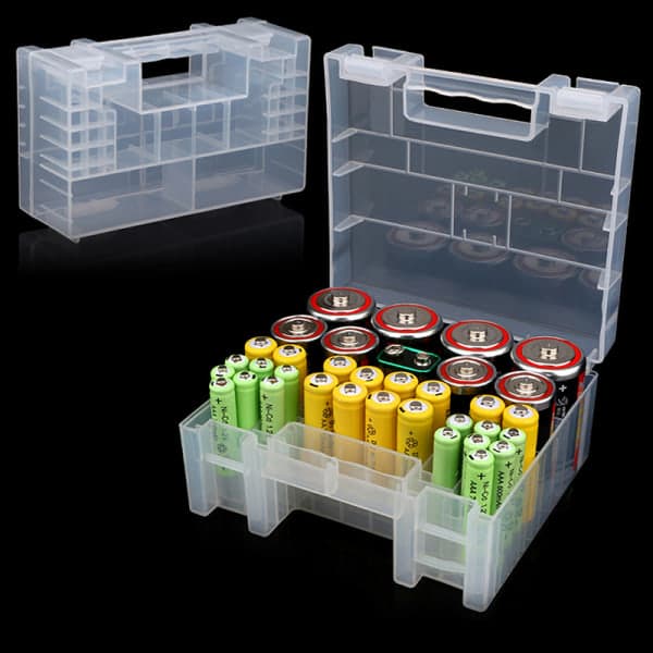 Plastik batterikasse opbevaringspose Etui Organizer til AA AAA C one size