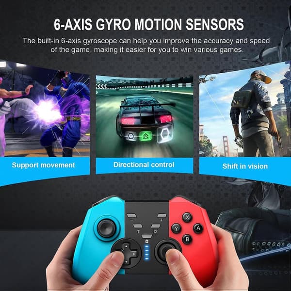 Trådløs Switch Controller til Nintendo Switch/Switch Lite/Switch OLED/PC Window Game, Bluetooth Controllere Gamepad med Vækning, Gyro Akse, Turbo