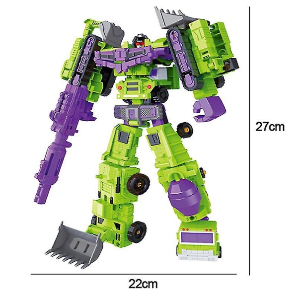 Transformed Constructicon Devastator Set 6 I 1 Legetøj - Green