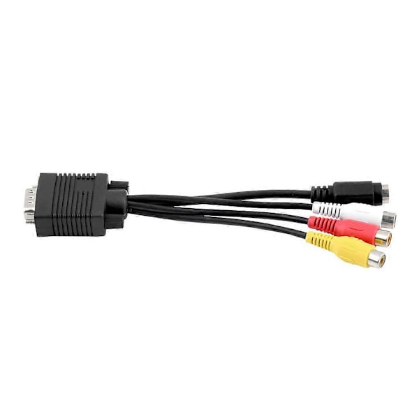 VGA SVGA till S-Video 3 RCA Konverter AV Kabel Adapter för Laptop PC HDTV Monitor