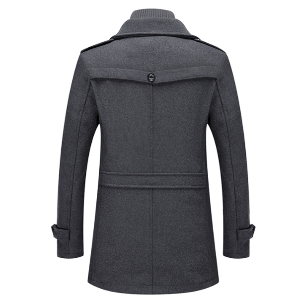 Trenchcoat, vinterjacka i ullblandning för män, grå grey L