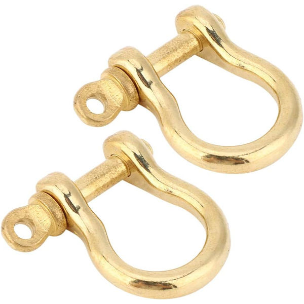 Ankarfäste, 2 set 10 mm ankarfäste i ren mässing U-typ nyckelring krok gyllene anslutningsspärr mässingsfäste