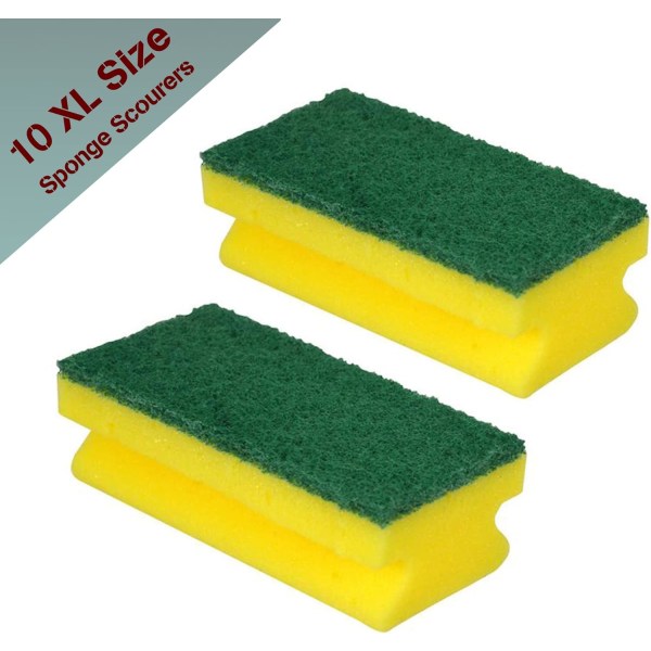 Rengöringssvamp (förpackning om 10), gul & grön