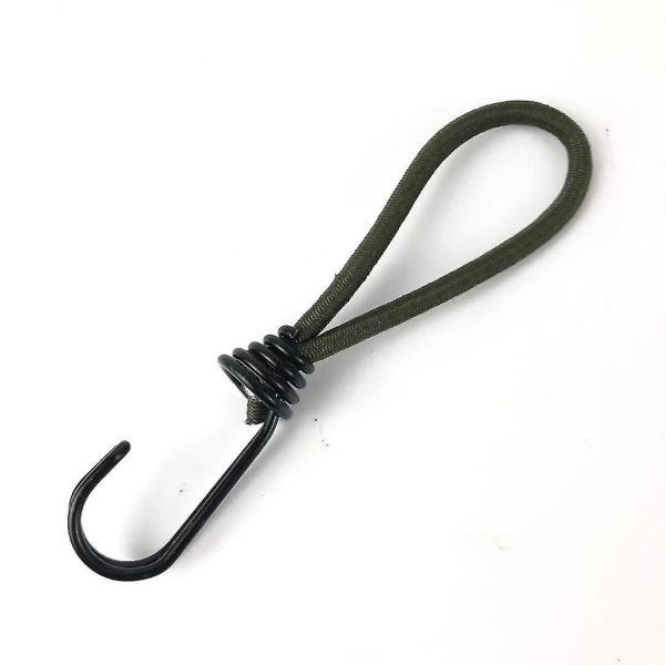 10 Profesjonell elastisk gummistrammer med krok (150 mm) for presenning, Army Green Hy