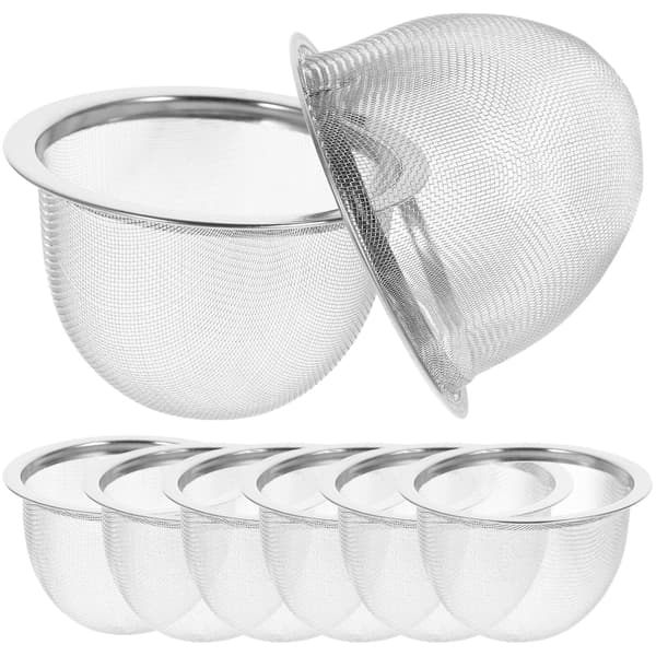 8 stk. tefilter i rustfritt stål, metallinfuser, solid tesil for hjemmet (diameter 7,2 cm x høyde 6 cm)