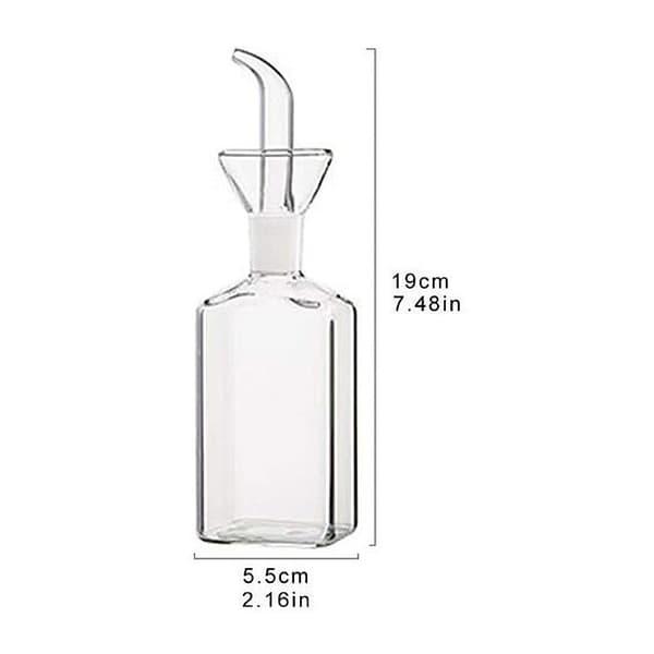 Oliedispenser i glas med hældetud til madlavning og grill, 250 ml