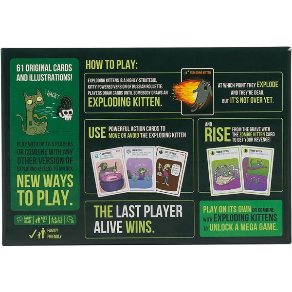 Zombie Kattunger - Kortspill for voksne Tenåringer og barn - Morsomme familiespill