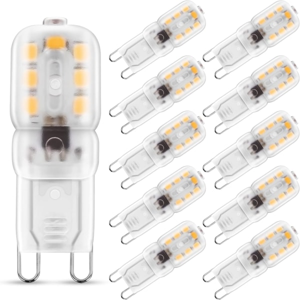 10-pack 3W G9 3000K, LED-lampa, motsvarande 25W halogenlampa - Varmvitt