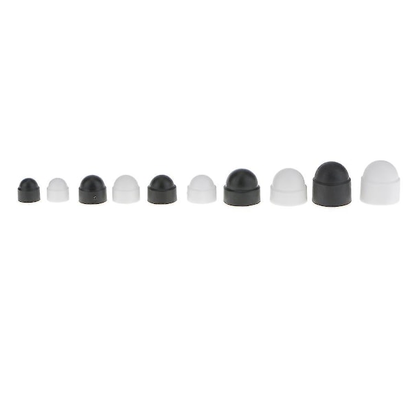 22x10st M6 Svarta Kupolbultmutter Skyddskåpor Hexagon Skruvar M6x10mm