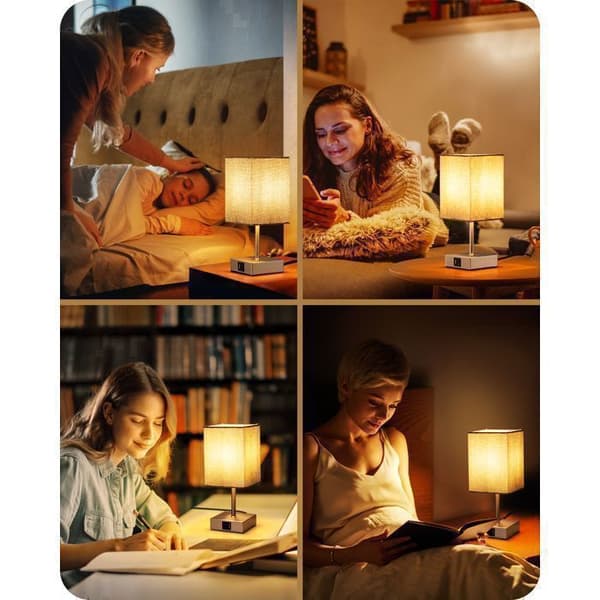 Bordlamper - KL-T090 - Touch - USB-A/USB-C - E27 LED inkluderet