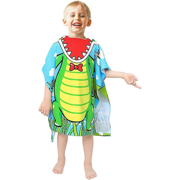 Barnponcho Huvtröja Strandhandduk Badrock Bad Dusch Simma Pool för Flickor Pojkar Barn Småbarn 2-8 År