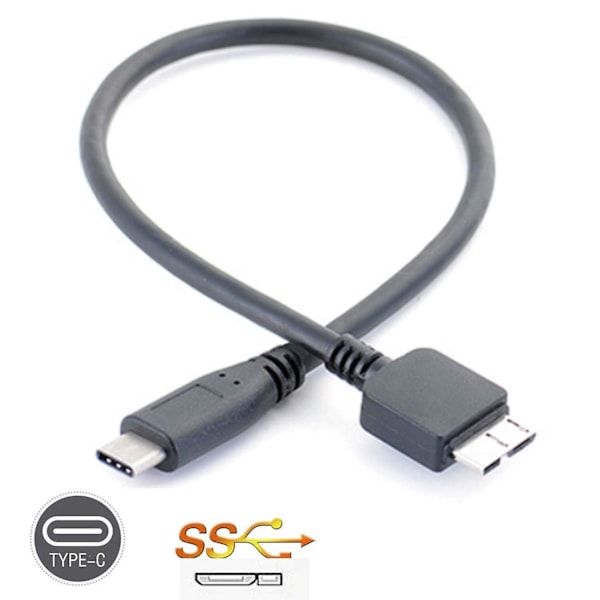 USB 3.0 till Typ C 3.1 Datakabel för Lacie Bärbar Hårddisk
