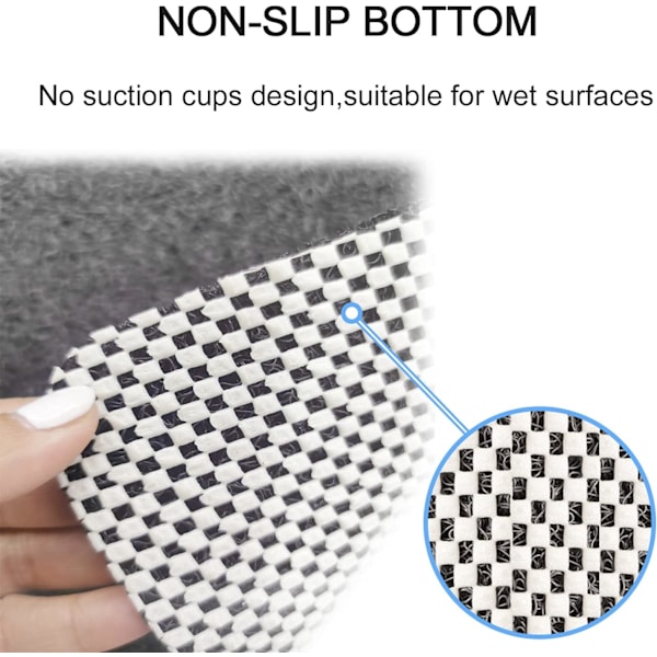 Loofah Duschmatta, Anti-mögel Duschmattor för Inuti Dusch, 60 x 40 cm Duschmattor med Avlopp, Tvättbara Badmattor för Badrumsgolv, PVC Badkarsmatta Grey 40*60cm