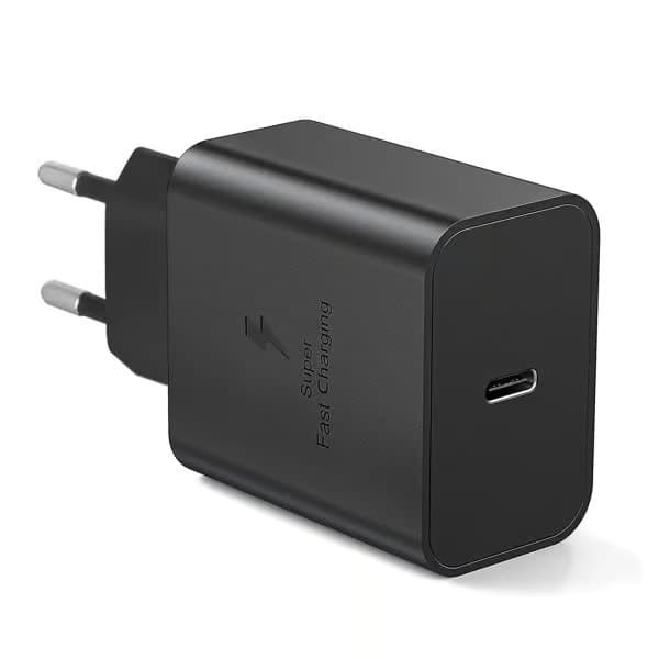 Hurtigoplader 45W til Samsung USB-C + 1M USB C-kabel - EU - Sort