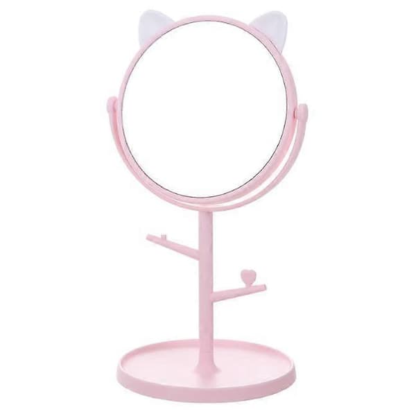 Sovrumsspegel - & Sminkspegel i söt kattöronform för flickors presenter i badrum eller sovrum - Rosa