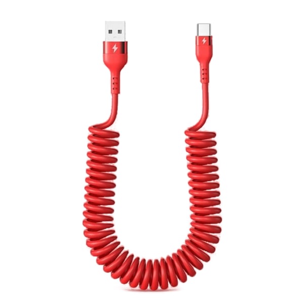 66W USB C-kabel 5A hurtigladekabel USB A til USB C Mobiltelefonladerledning flokefri USB C-kabeltilbehør null - 1m red