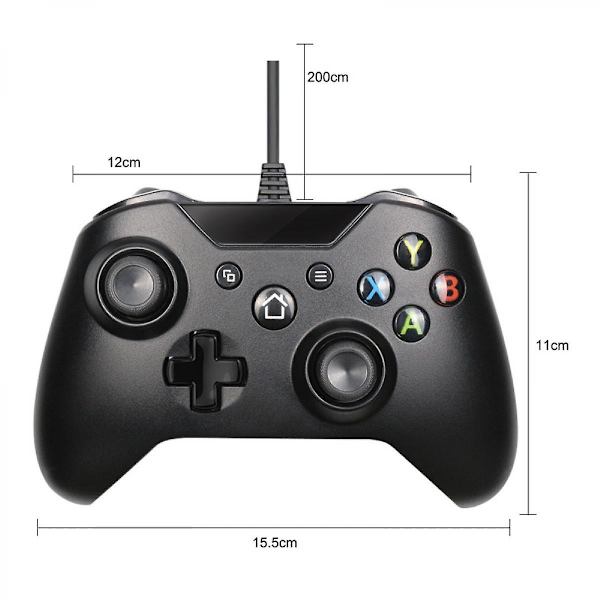 Shao Xbox One -peliohjain, USB-ohjain, Xbox One, Xbox One S, Xbox One X, Xbox One -peliohjain, langallinen peliohjain, musta