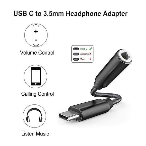 USB-C–3,5 mm:n liitinsovitin, USB Type-C–ääniliitinsovitin, USB Type-C -ääniliitinsovitin