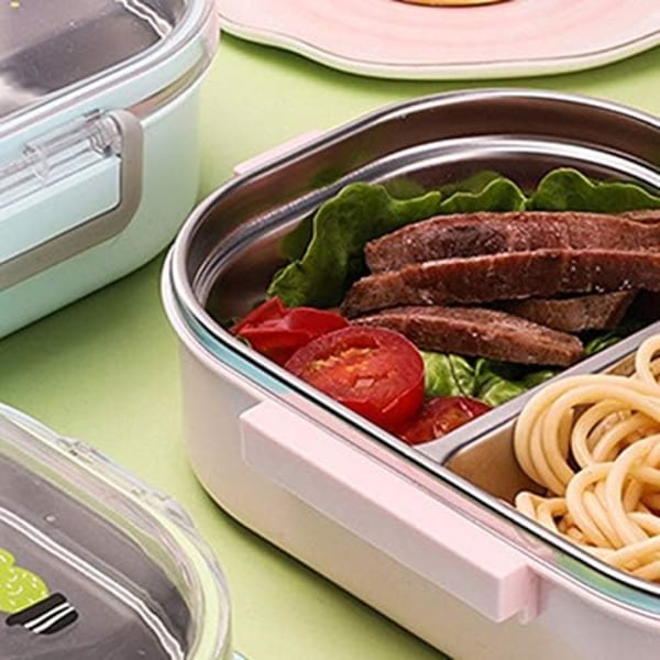 Termisk matlåda i rostfritt stål, portabel miljövänlig matbehållare med fack, läckagesäker lunchlåda