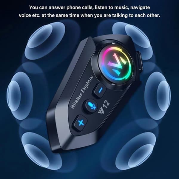 2 x Motorcykel Bluetooth Intercom Kit 5.4 Dual Chip Motorcykel Kommunikationssystem med Audio Multitasking, 500m Rækkevidde