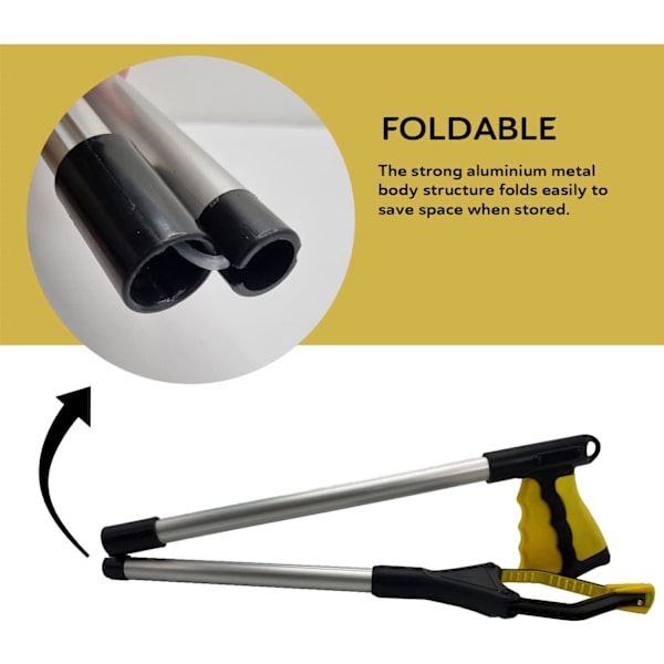 Foldbar søppelplukker med lang arm, magnetisk spiss, ergonomisk håndtak med roterende hode - Grabber Stick søppelplukker - Anti-skli