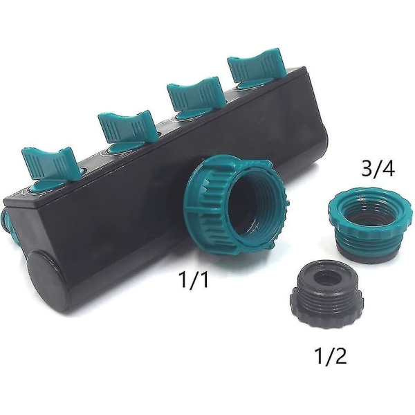 4-veis slangedeler for hageslukventil, plastdyse, vannkran Mo