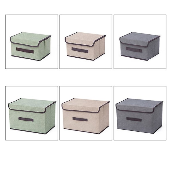 Sammenfoldelige opbevaringsspande Opbevaringsbokse med låg og håndtag Opbevaring - Gray - L