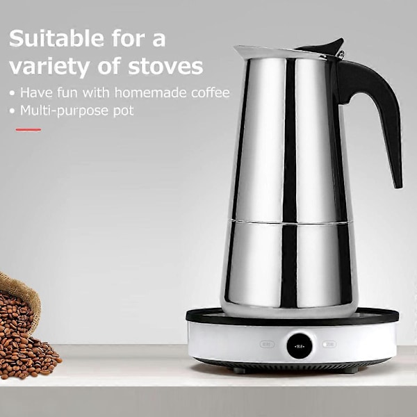 Kaffekande Rustfrit Stål Kaffemaskine Bærbar Elektrisk Mokka Latte Komfur Espresso Filter Kande Europæisk Kaffekop